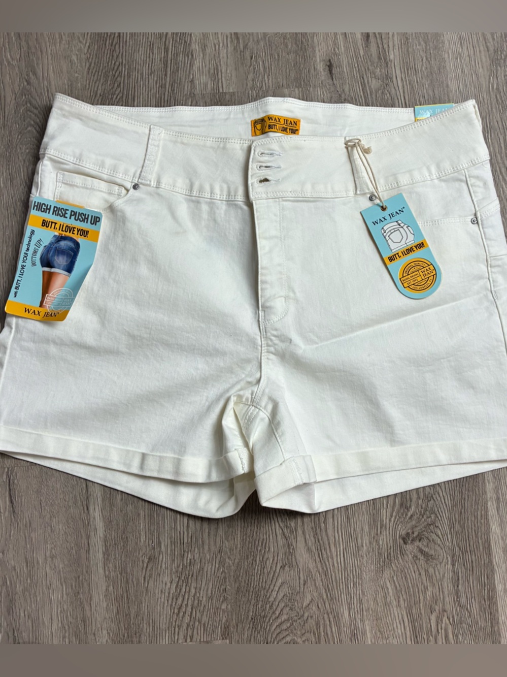 🛍️ Wax Jean High Rise Push Up White Denim Jeans (3XL)